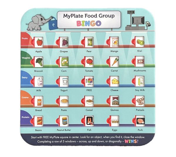 44056E MyPlate Food Group Bingo Card 1 Front A